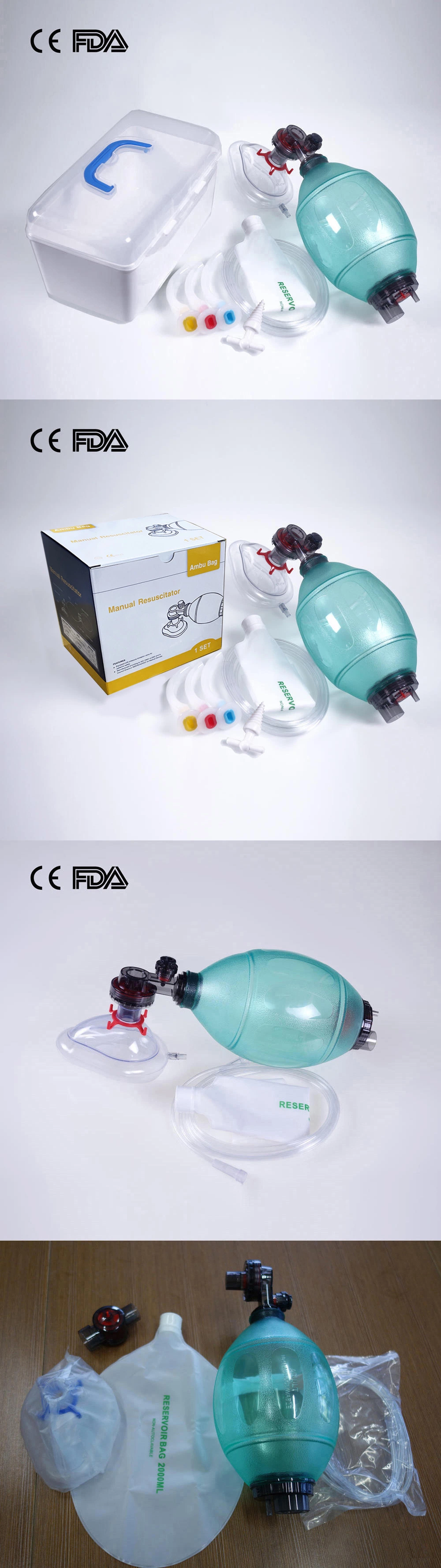 PVC Manual Resuscitator Factory PVC Ambu Bag Factory with CE FDA Ambu Bag for Adult Pediatric Infant Size