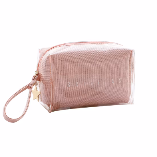 Bolso de maquillaje impermeable para mujer, bolso de regalo cosmético para mujer, PVC transparente holográfico o TPU, bolso de viaje de moda de lujo, réplica transparente colorida, bolso de cosméticos