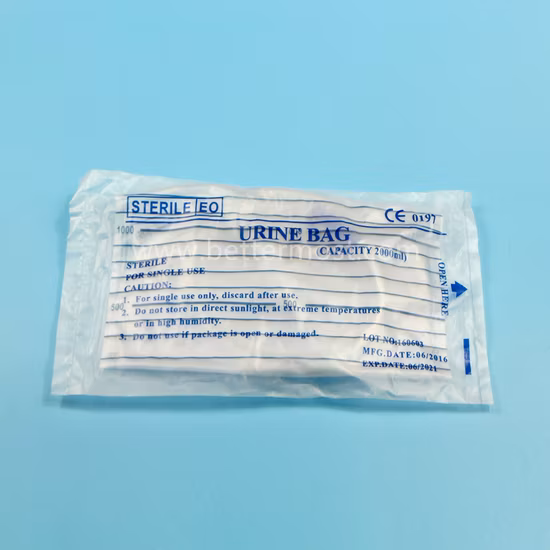 Bolsa de drenaje de orina de PVC médico de alta calidad desechable Bm® ISO13485 CE