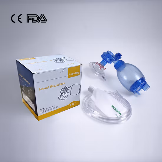 Fábrica de resucitadores manuales de PVC Fábrica de bolsas de PVC Ambu con bolsa CE FDA Ambu para tamaño infantil pediátrico adulto