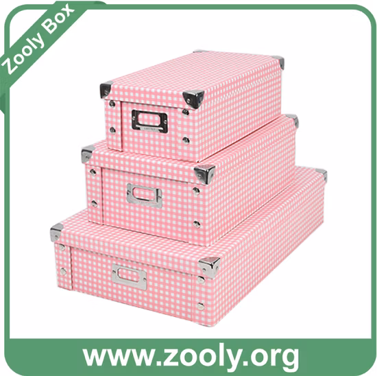 Caja de almacenamiento plegable de papel de cartón personalizado de calidad